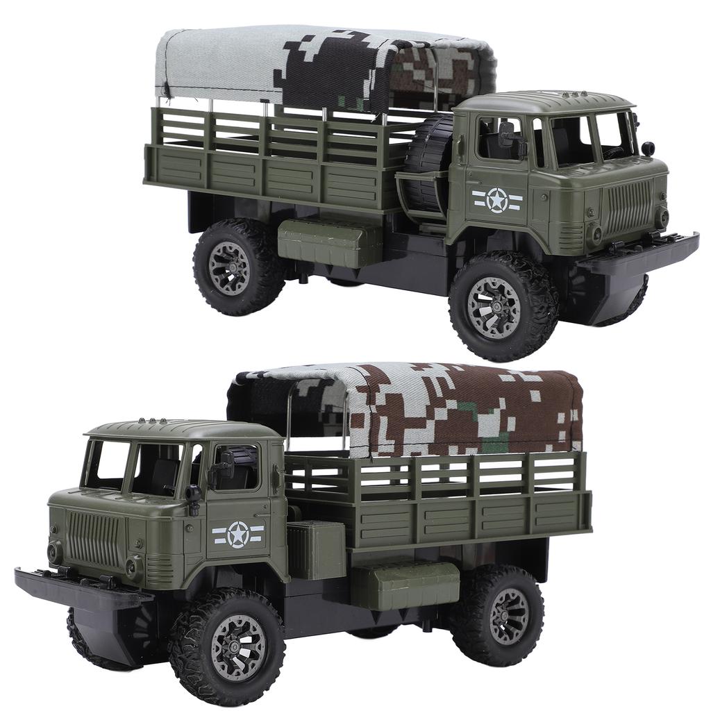 Wireless Remote Control Military Truck 4 Wheel Drive Off Road RC Model Car Toy with Light