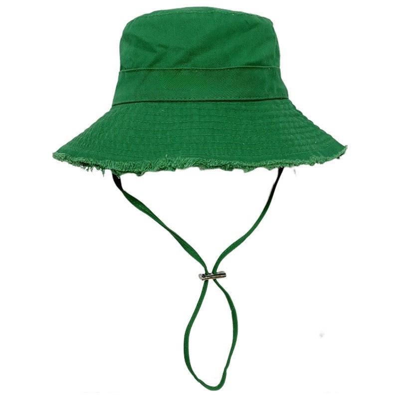 Frayed Edge Cotton Bucket Hat: Summer Sun Protection for Outdoor Travel and Shopping
