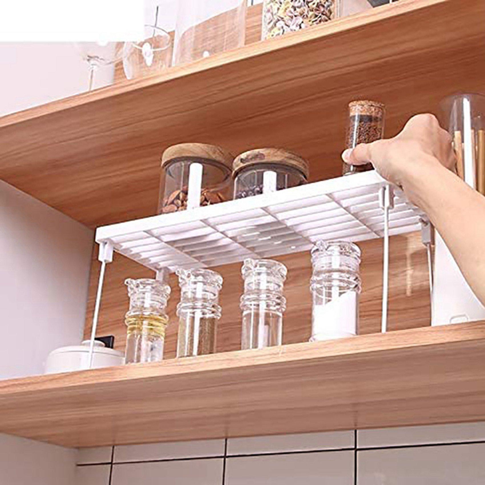 ABWR-3X Stacking Cabinet Shelf Rack Steel Metal Leg - Cupboard, Plate, Dish, Counter & Pantry Organizer Organization-Kitchen белый
