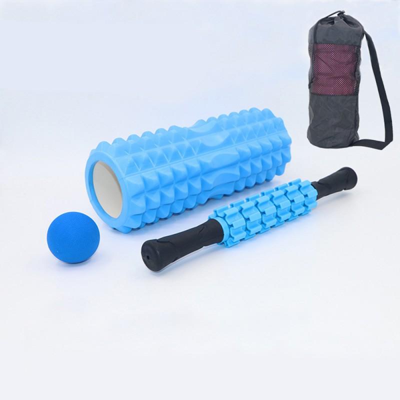 33cm Crescent-Shaped Foam Roller Set With Spiky Massage Stick Myofascial Release Ball Yoga Pilates Fitness Recovery