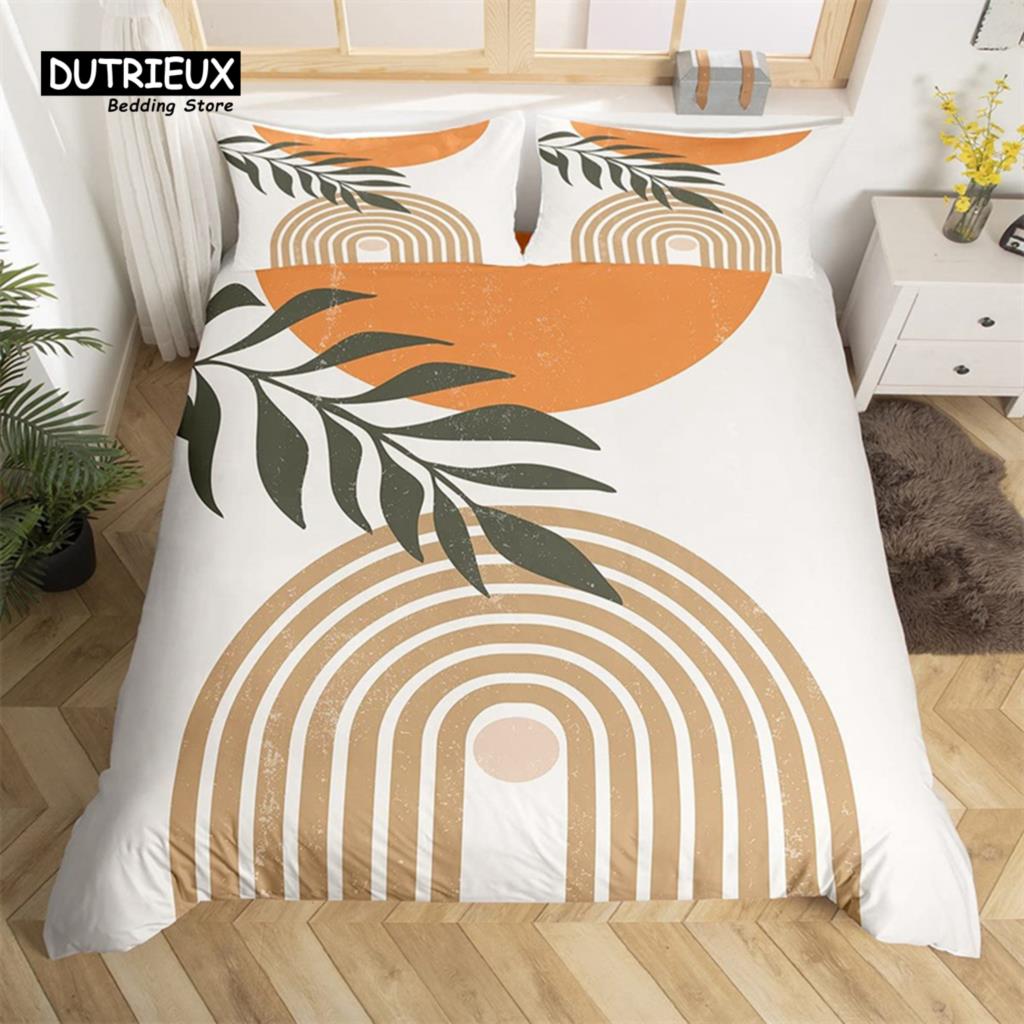 Abstract Mountain Duvet Cover Natural Scenery Art King Bedding Set For Nature Lover Gift Woodland Hiking Adventure Quilt Cover