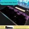 Kawaii Purple Flower Desk Mat Black Sakura Gaming Mouse Pad Office Carpet Cherry Blossom Xmm Mousepad Gamer Computer Mat