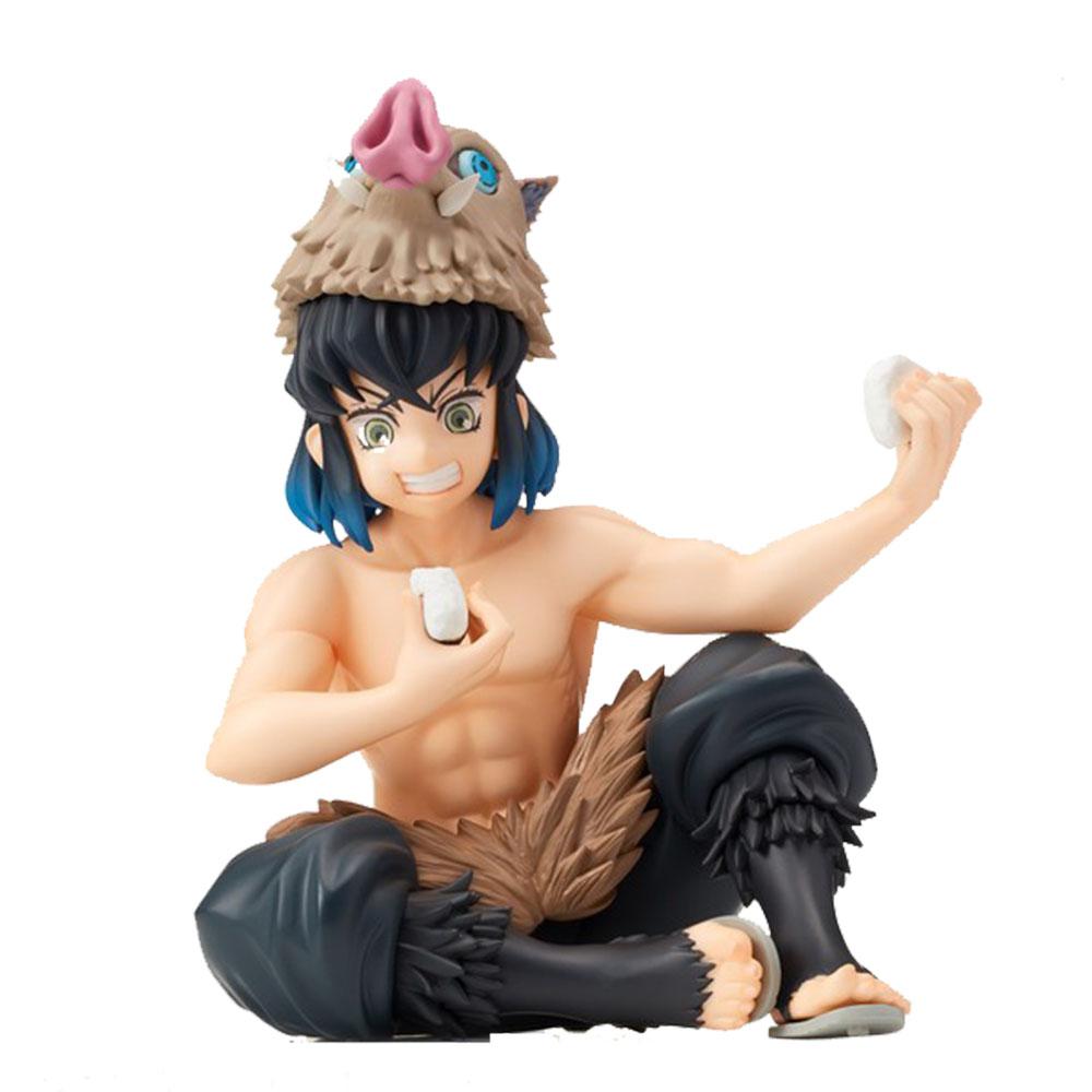 9CM Hashibira Inosuke Figure Anime Blade Of Demon Destruction Model Toy Gift Collection Ornaments Cup Cover Figure Rice Ball PVC