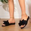 Fashion Fashion 2025 New Women's Slippers Summer Butterfly-knot Daily Daily Outdoor Plus Size Solid Soft Bottom Open Toe Flat Slippers
