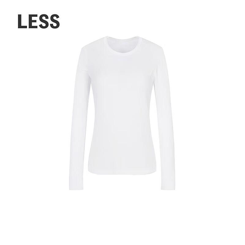 LESS 2025 Spring Cotton Slim Fit Long Sleeve T-Shirt