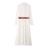 European & American Women's Midi Pleated Shirt Dress with Belt - Summer Collection