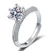 Bague Ringen Luxury D Color 1 Carat Moissanite Diamond Ring Female S925 Sterling Silver Fine Jewelry For Wedding Adjustable Size