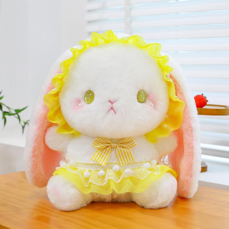 

Lolita Rabbit Backpack Japanese Style Girl s Heart Cute Little Rabbit Plush Bag for Girls Birthday Gift 28cm