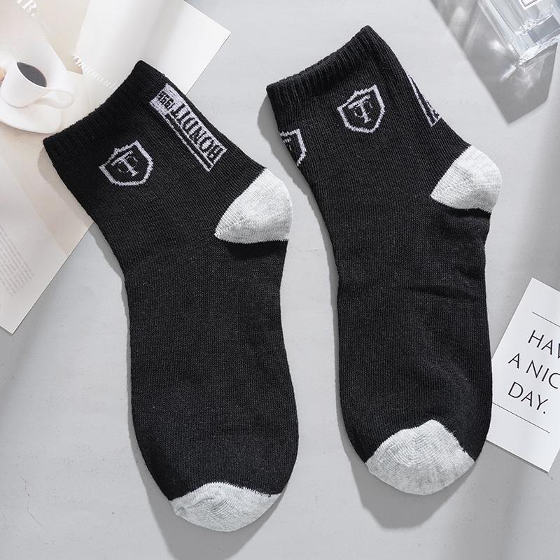 

1/3/5 пар мужских спортивных носков, мужские повседневные носки средней длины, влагоотводящие, удобные носки средней длины для спорта 5Pairs чёрный