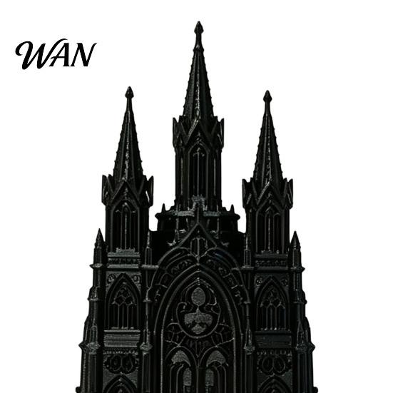 Gothic Phone Stand 3D Printed Church Stand, Black Cathedral Decorative Smartphone Holder Holder, Cell Accessory for Home Office Desk Decor