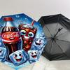 1 Stück Coca-Cola Eiswürfel Automatischer Öffnungs-/Schließschirm mit Winddichtigkeit, stabiles 8-Rippen-Dach, langlebige Rippen, modisches Design, Outdoor-Accessoire, lustiger Pr