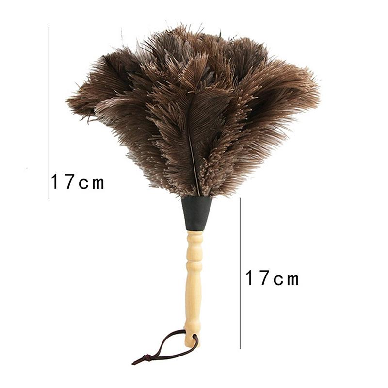 Feather Duster Wooden Handle Duster Anti-Static Dust Removal Dusters Ostrich Duster Feather Fur Brush For Home Cleaning Tools