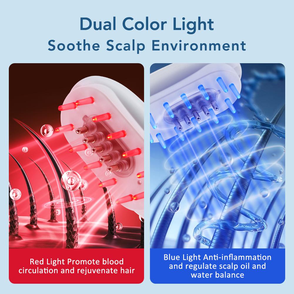 Electric Head Massager Device Red Light Therapy Vibration Hair Scalp Massage Comb Electric Scalp Oil Applicator Anti-Hair Loss