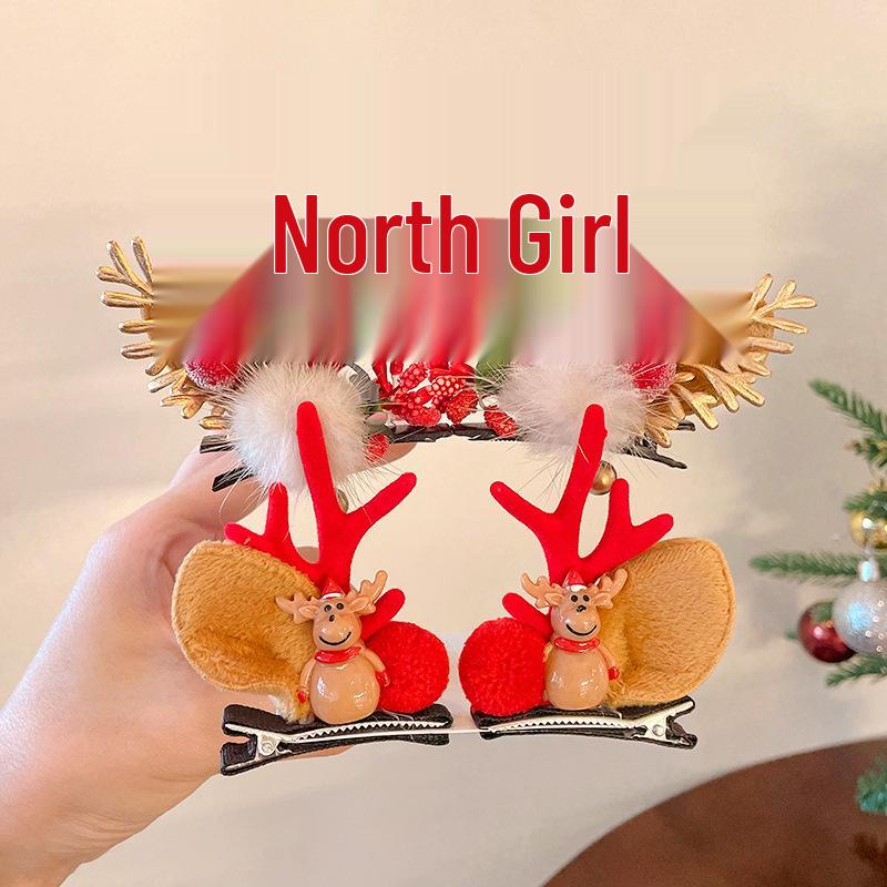 Christmas Antler Hair Clips for Girls - Holiday Party Hair Accessories for Children