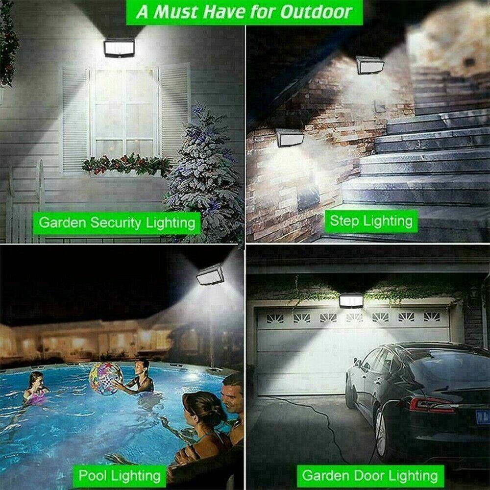 Solar Sensor Lights PIR Motion Sensor Lamp 288LED Outdoor IP65 Waterproof for Porch Garden Patio Yard Garage Pathway with 3 Mode
