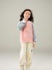 100% Wool Color Block Crew Neck Sweater for Boys & Girls - 2025 Autumn/Winter Collection