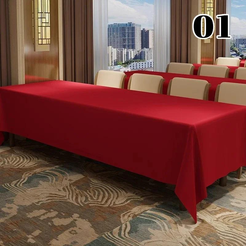 Solid Color Conference Staff  Tablecloth Rectangular High-grade Exhibition Activity Table Cloth Banquet Exhibition Table Skirt