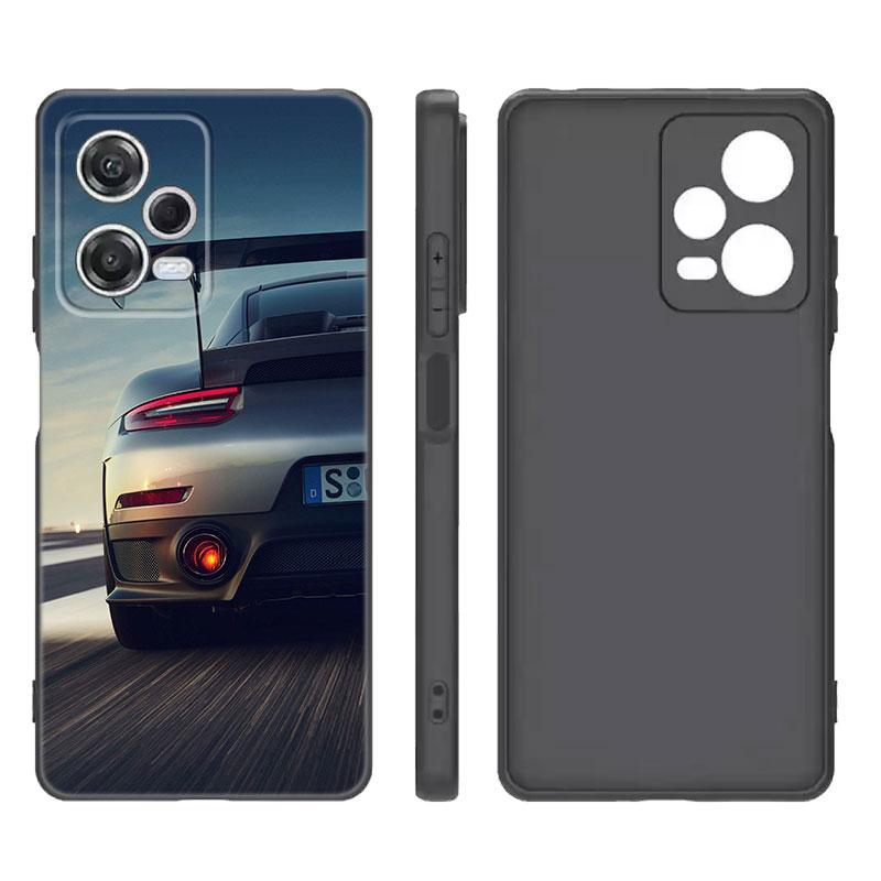 Sports Cool Car Black Silicone Phone Case For Xiaomi Redmi Note 9 10 11 11S 11T 12 13 Pro 5G Plus 9S 10S 12S
