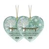 Yousheng Heart-Shaped Sea Glass Family Ornament Handmade Sea Glass Art Heart Ornament for Christmas Tree Home Decor
