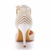 Fashion New Gold Rhinestone String Bead Tassel High-heel Sandals Sweet Girl Take Wedding Photographs  Stage Performance High Heels Shose