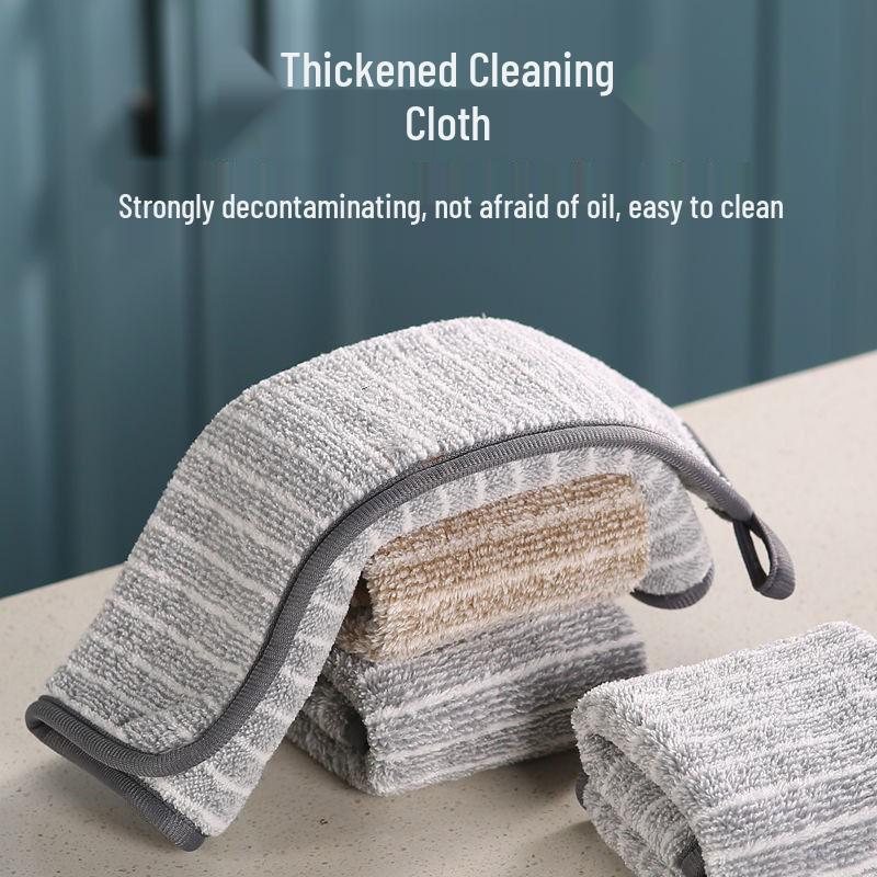 Ultra-Fine Fiber Striped Dish Towel: Absorbent, Lint-Free Kitchen & Cleaning Cloth