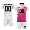 Short Sleeve Two Piece Sports Jersey Set with Geometric Print for Men and Youth Athletic Training Uniforms Teamwear