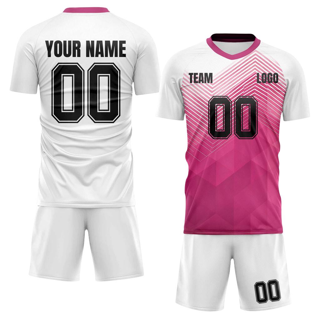 Short Sleeve Two Piece Sports Jersey Set with Geometric Print for Men and Youth Athletic Training Uniforms Teamwear