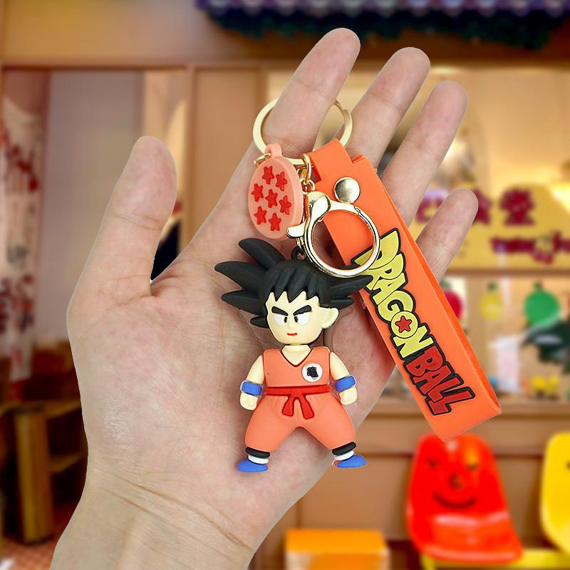 Lindo Llavero de PVC de Dibujos Animados de Dragon Ball Z Accesorios Divertido Llavero de Goma Duradero Para Goku Gohan Tien Buu Maestro Roshi