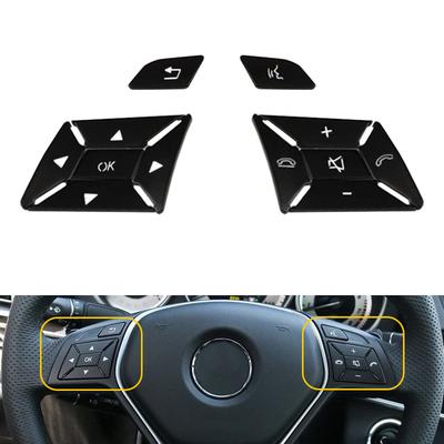 Black Steering Wheel Button Switch Trim Cover Sticker for Mercedes Benz A B C E Ml Gl Cla Gla Glk Sl Class W176 W212 W204