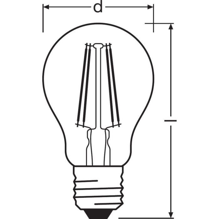 OSRAM Ampoule STAR+ LED Standard clair filament Glow dim 4,5W=40 E27