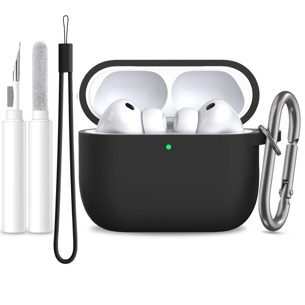 For Airpods Pro 3 Case Cover Earphone Protective Silicone Cover (with Carabiner + Lanyard + Cleaning Pen) Case for Airpods Pro 3