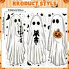 Reusable Plastic Window Sticker Set Horror Large Ghostly Designs Static Cling Halloween Decorations Easy Installation