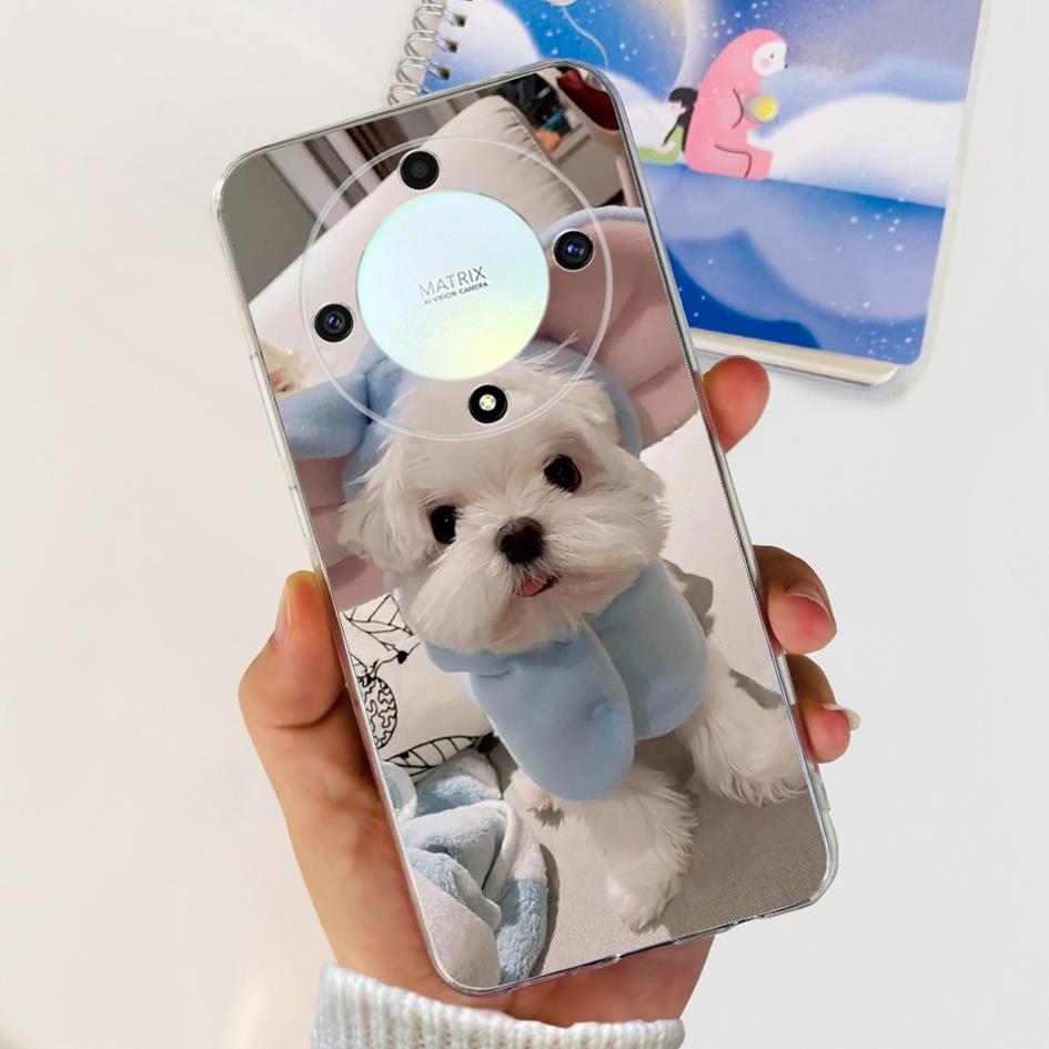 For Honor X9b 5G Case ALI-NX1 Popular Flower Soft Clear Silicon TPU Cover For Honor X9a RMO-NX1 HonorX9 ANY-NX1 Shockproof Funda
