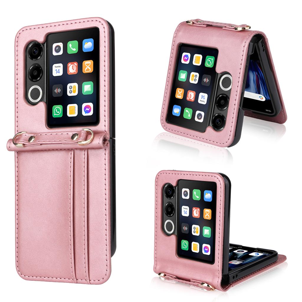 Pentru Husă ZTE nubia Flip2 5G Sloturi pentru Carduri Husă de Telefon din Piele cu Șnur