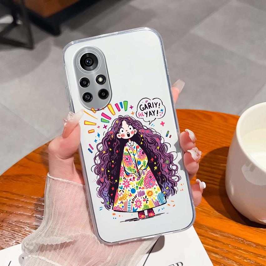 Case For Huawei Nova 8 9 10 11 Pro SE P Smart 2019 2020 Y60 Y70 Cute Black Cat Phone Cover Soft Slim TPU Shockproof Transparent Shell For Huawei Cases