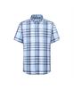 Dagseusyeocheu Linen Blend Large Check Short Sleeve Shirt Regular Fit Blue_Dls2Shcs131B1