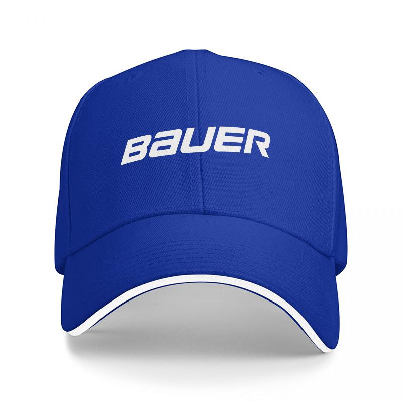 BAUER Logo Baseball Cap Black with White Trim Sporty Design for Hockey Fans Adjustable Fit Classic Style Outdoor Wear