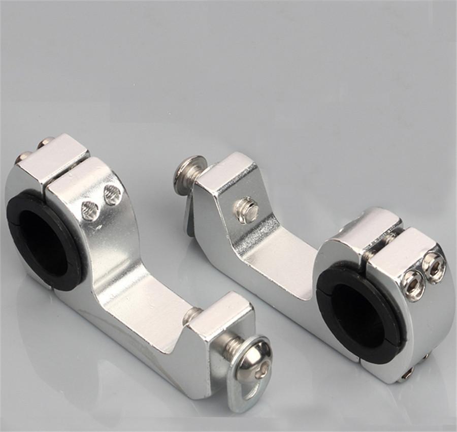 1 Pair Silver CNC 7/8" to 1" Motorcycle Pit Bike Handguard Bracket Securing Clip