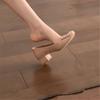 Single shoe women's 2024 new spring classic square buckle patent leather versatile thick heel commuting women's shoes