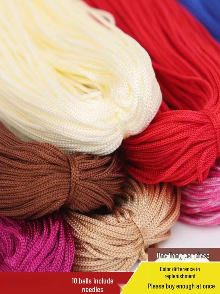 1mm Fine Ice Silk Crochet & Knitting Thread – Ideal for DIY Bags, Sandals, or Summer Hats