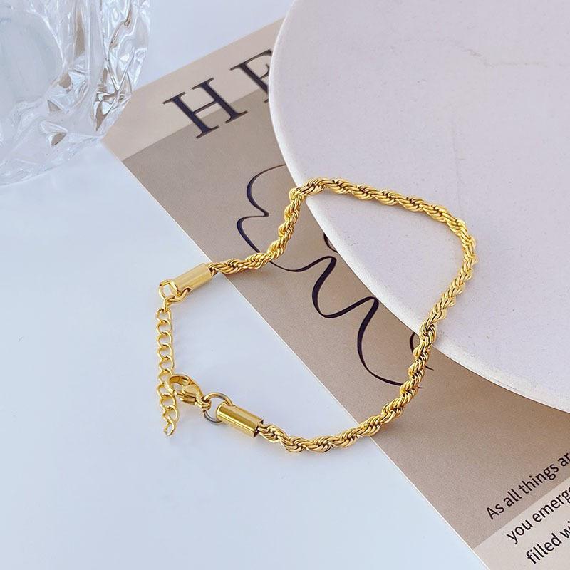 New Versatile Snake Bone Braided Titanium Steel Bracelet Fashionable Simple Elegant Non-Fading Blade Chain Niche Design Bracelet