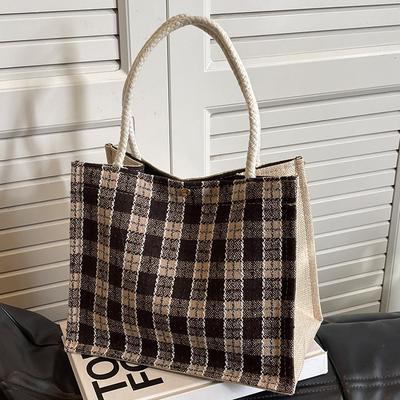 High-end Niche Woven Bag for Women Lunch Box Bento Bag Ins Japanese Girl Fashion Shoulder Bag