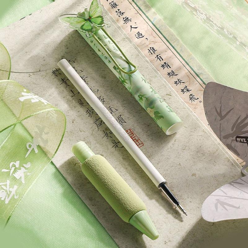 Elegant Floral Patterned Gel Pen With Ergonomic Handle Non Toxic Ink For Students Professional Daily Use Friendly Stationerys