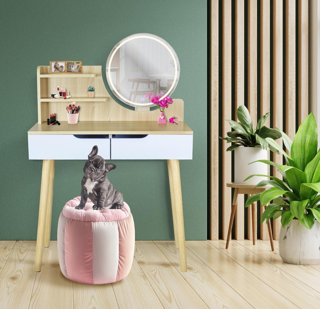 Scandinavian cosmetic dressing table with LED mirror SCANDI