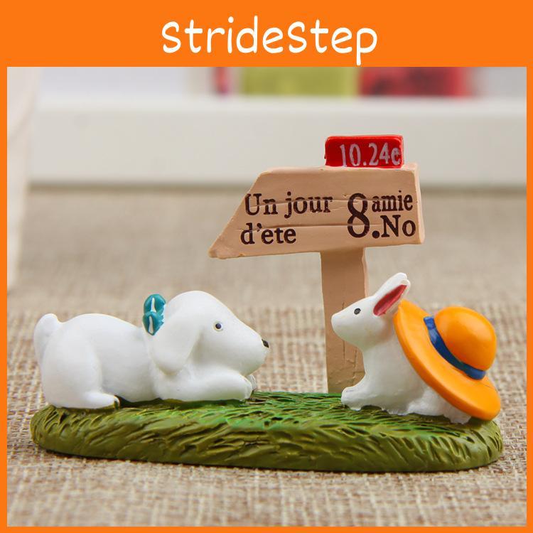 Resin Cartoon Garden Sign With Dog And Rabbit Design For Plant Marking And Gift Giving