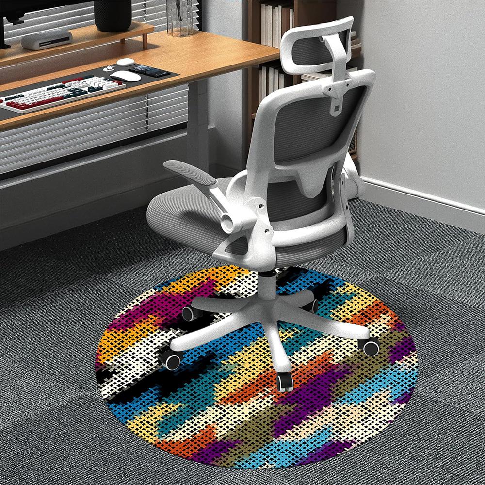

1PC Abstract Pattern Chair Carpet for Office Non-Slip, Lightweight, Machine Washable Rug for Office, Sleeping, Room - Holiday Decoryy251009090 80cm by 80cm