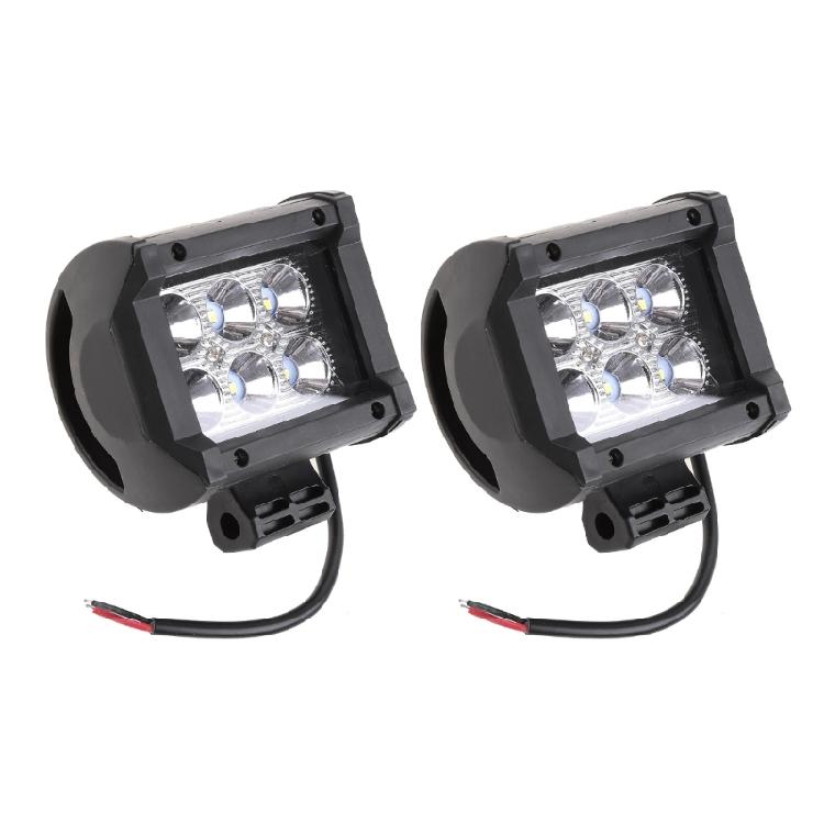 

2x Offroad LED Bar 18W Square LED Work Light for Car Truct Boat 4 Spotlight 1