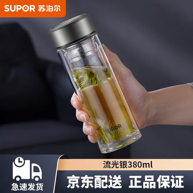 Supor Double-Wall Glass Tea & Water Bottle