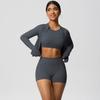 Tight Naked Feeling Brushed Yoga Suit, Quick Drying Breathable Sports Set, Outdoor Leisure Running Fitness Three Piece Set For Women