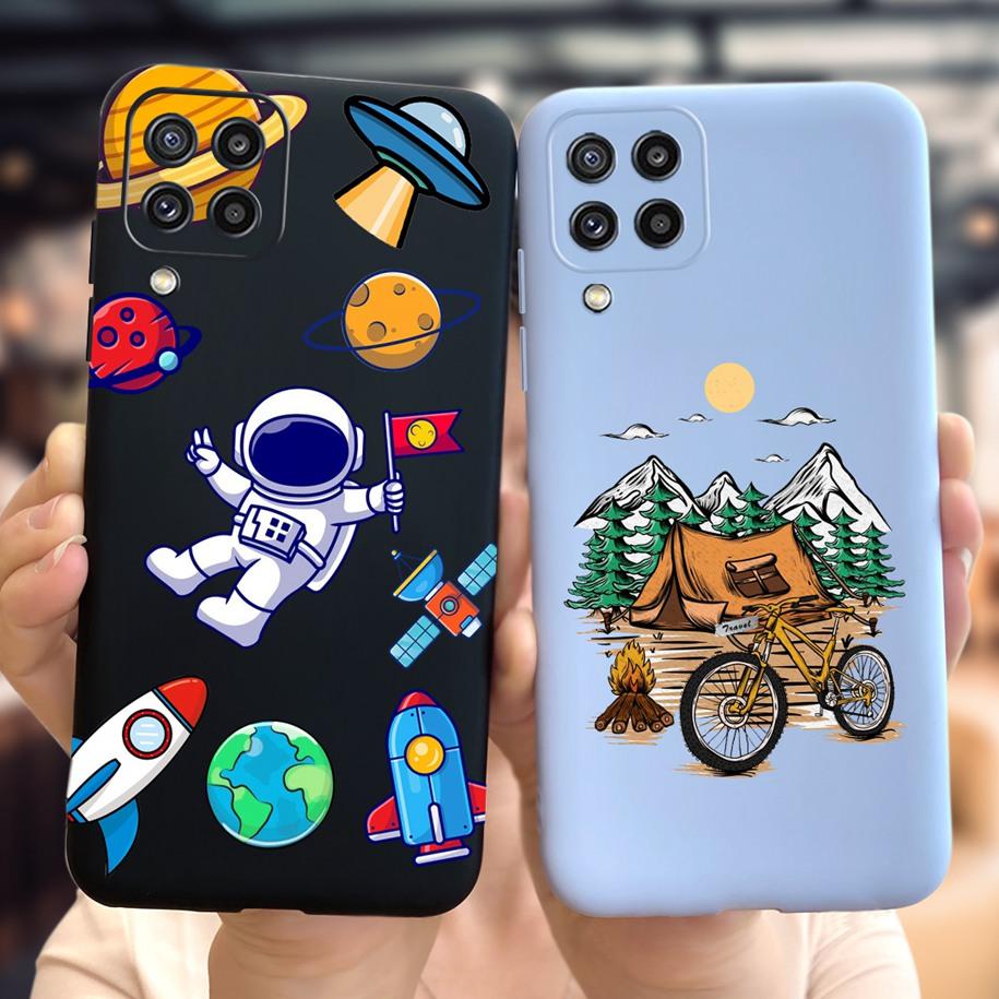 For Samsung M32 Case Silicon Back Cover Flower Phone Case For Samsung Galaxy M32 M12 M42 M52 A12 A22 A32 A42 A52 A72 5G Soft Bag